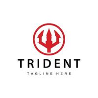 Trident logo design spear weapon sea king poseidon neptune symbol template vector