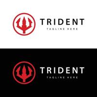 Trident logo design spear weapon sea king poseidon neptune symbol template vector