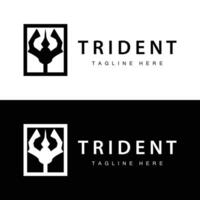 Trident logo design spear weapon sea king poseidon neptune symbol template vector