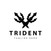 tridente logo diseño lanza arma mar Rey Poseidón Neptuno símbolo modelo vector