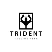 Trident logo design spear weapon sea king poseidon neptune symbol template vector