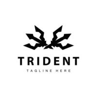 Trident logo design spear weapon sea king poseidon neptune symbol template vector