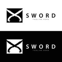 Sword weapon inspiration silhouette design illustration simple minimalist sword logo template vector