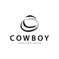 Cowboy hat logo hat illustration line texas rodeo cowboy template design vector