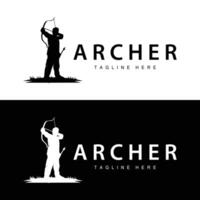 Archer logo vintage design old inspiration archer tool arrow template brand vector