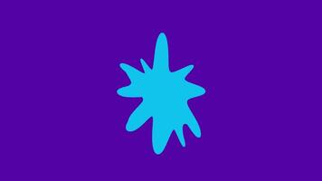 Blue fluid motion graphic transition on purple background. video