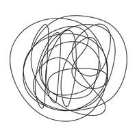 A tangled tangle. A confusing line, an image of complexity, depression, misunderstanding, crisis, collapse. vector