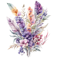 aquarelle bouquet fleur, aquarelle bouquet fleur conception png