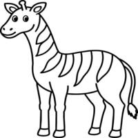 Zoo animals coloring pages. Animal outline for kids coloring book vector