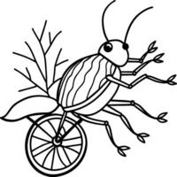 The beetle bug is an insect. A black and white coloring book. coloring pages for children. Insect coloring pages vector