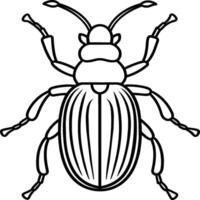 escarabajo error colorante paginas escarabajo error contorno para colorante libro. insecto línea Arte. vector