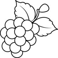 uvas colorante paginas para colorante libro. uvas frutas línea Arte vector