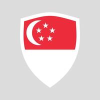 Singapore Flag in Shield Shape Frame vector