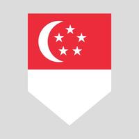 Singapur bandera en proteger forma marco vector