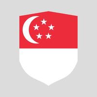 Singapore Flag in Shield Shape Frame vector