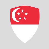 Singapore Flag in Shield Shape Frame vector