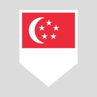 Singapore Flag in Shield Shape Frame vector