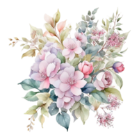 aquarelle bouquet fleur, aquarelle bouquet fleur conception png