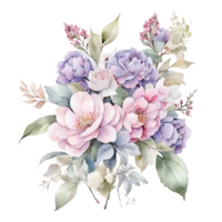 aquarelle bouquet fleur, aquarelle bouquet fleur conception png