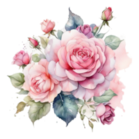 Watercolor flower, Watercolor round farm design png