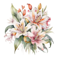 Watercolor flower, Watercolor round farm design png