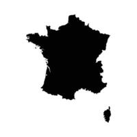 Silhouette map of France vector