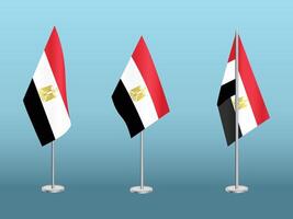 bandera de Egipto con plata conjunto de polos de de egipto nacional bandera vector
