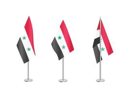 Flag of Syria with silver pole.Set of Syria's national flag vector