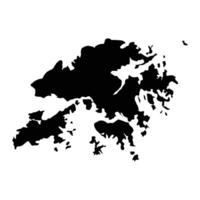 Silhouette map of Hong Kong vector