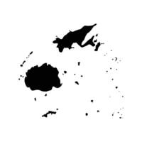 Silhouette map of Fiji vector