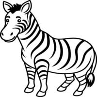 Zebra coloring pages. Zebra Animal outline. Animal line art vector