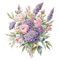 Watercolor Bouquet flower, Watercolor Bouquet flower Design png