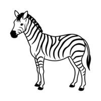 Zebra coloring pages. Zebra Animal outline. Animal line art vector
