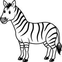 Zebra coloring pages. Zebra Animal outline. Animal line art vector