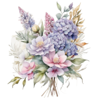 Watercolor Bouquet flower, Watercolor Bouquet flower Design png