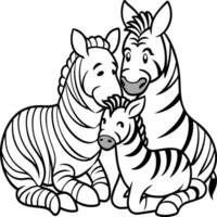 Zebra coloring pages. Zebra Animal outline. Animal line art vector