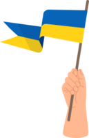 Hand with yellow-blue Ukrainian flag png