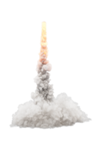 Smoke of rocket launch on transparent background png