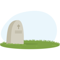 Cemetery. Stone grave in grass png