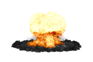 Nuclear explosion on transparency background png