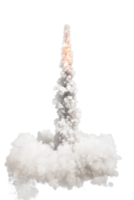 Smoke of rocket launch on transparent background png