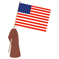 schwarz Hand mit Flagge. png