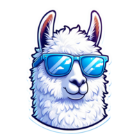 Cartoon Illustration of a Cool Llama Wearing Sunglasses png