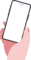 Facile plat main en portant téléphone maquette illustration png