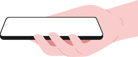 Simple flat Hand Holding Phone Mockup illustration png