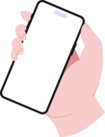 einfach eben Hand halten Handy, Mobiltelefon Clever Telefon mit leer Bildschirm Illustration png