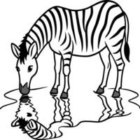 Zebra coloring pages. Zebra Animal outline. Animal line art vector