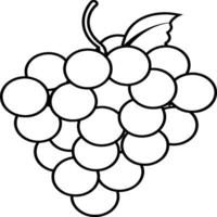 Grapes coloring pages for coloring book. Grapes fruits line art vector