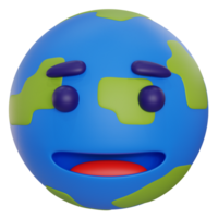 aarde glimlach 3d illustratie png