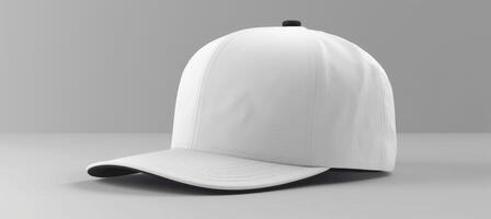 Plain white cap mockup isolated on neutral background for versatile design display photo